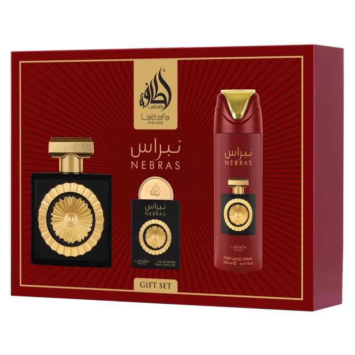 Lattafa Pride Nebras 3Pcs Set ( 3.4oz EDP Spray + 6.4oz Body Spray