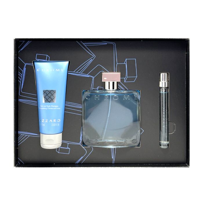 Buy Chrome 3 Pcs Gift Set by Azzaro for Men, Set includes:- 3.4 oz