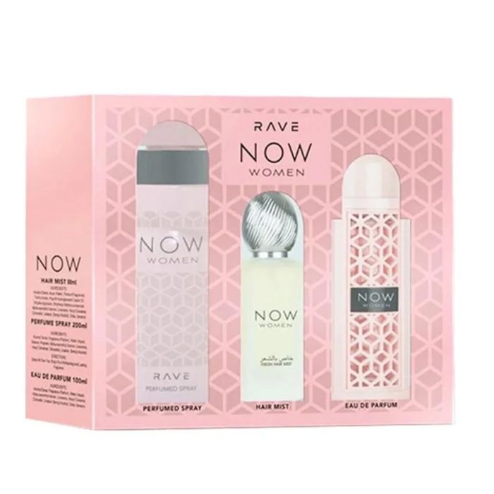 Buy Rave Now Pink 3Pcs Gift Set by Lattafa For Women, Set includes