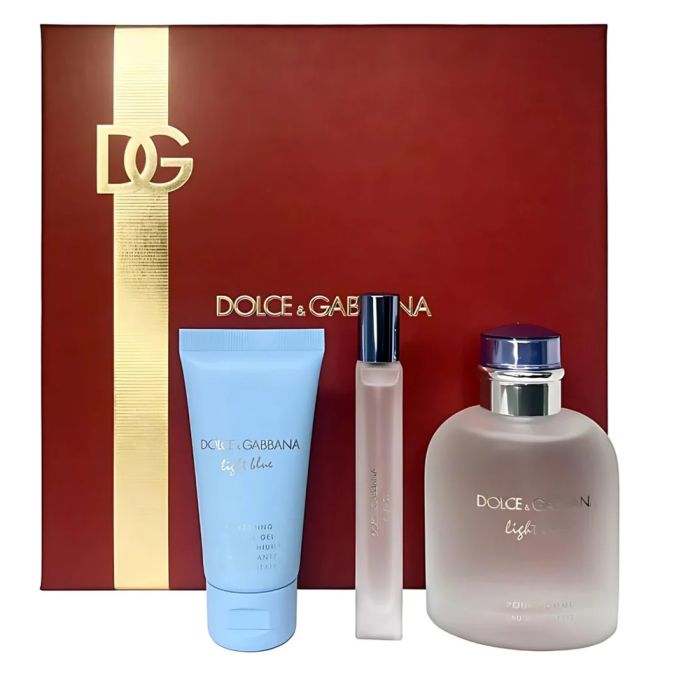 LIGHT BLUE by DOLCE & GABBANA 3Pcs Gift Set ( 4.2oz EDT Spray +