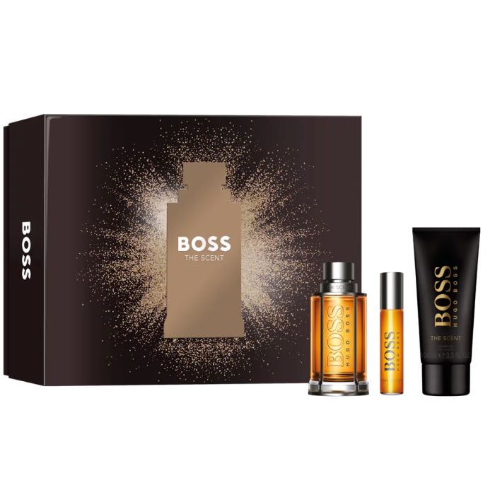 Boss The Scent by HUGO BOSS 3Pcs Set ( 3.4oz EDT Spray + 3.4oz S/G