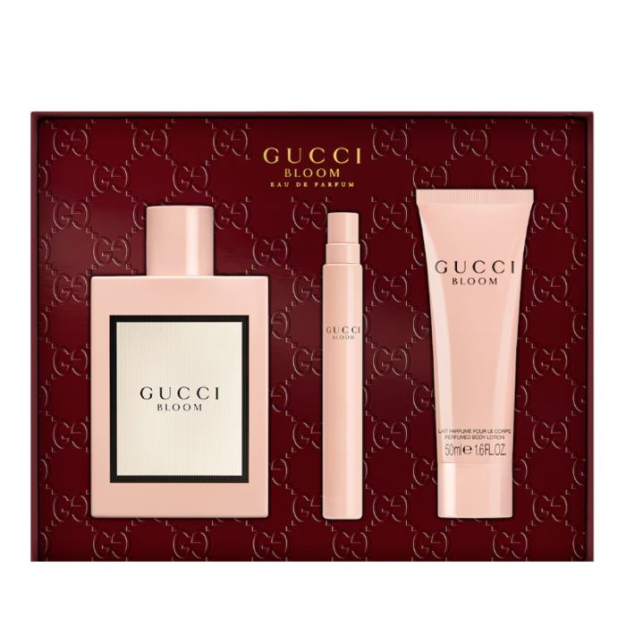 Gucci Bloom 3Pcs Gift Set ( 3.3oz EDP Spray + 1.6oz Perfumed B/L +