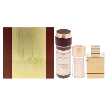 Amber Oud Gold 3pcs Gift Set by Al Haramain (Unisex)