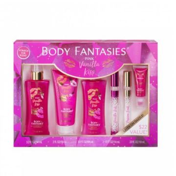 Pink Vanilla Kiss 6 Pc Gift Set by Body Fantasies for Women