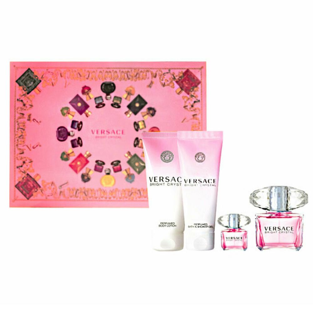Versace Bright Crystal 4Pc Gift Set Gianni Versace Perfume