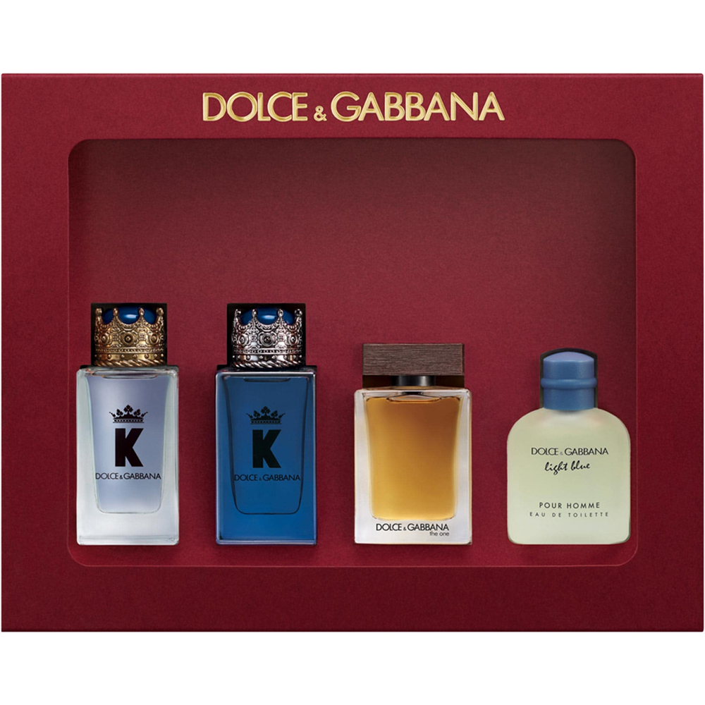 DOLCE & GABBANA 4 PC Variety SET for Men ( K 5ml EDT + LIGHT BLUE