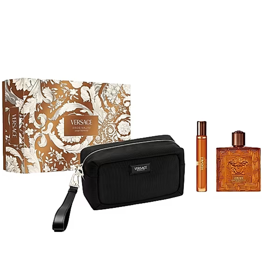 Versace Eros Najim 3Pcs Gift Set ( 3.4oz Parfum Spray +0.33oz Edp