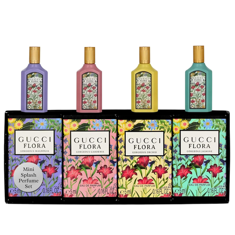 Gucci Flora Mini Set 4 x 0.16 oz. (Gorgeous + Magnolia+ Gardenia +